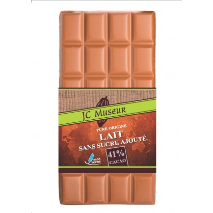 Tablette chocolat lait sans sucre ajouté