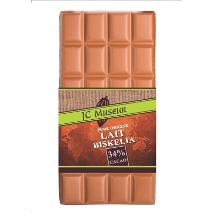 Tablette chocolat lait Biskélia 34% Cacao